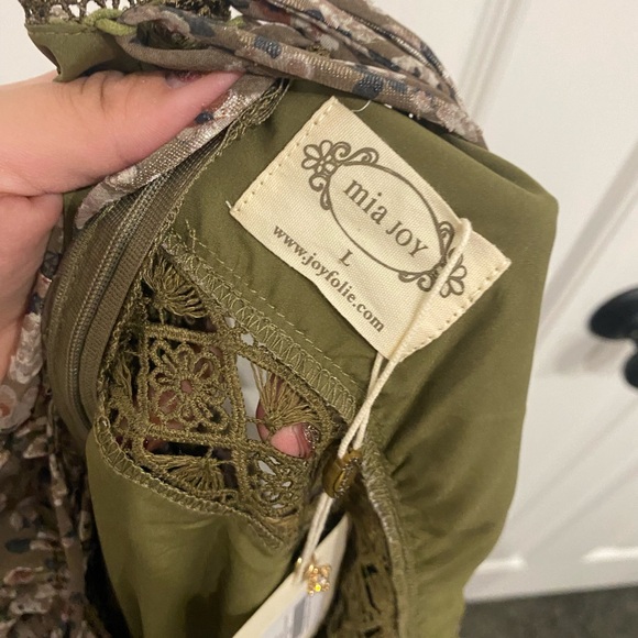 New! Joyfolie womens Isabella maxi dress olive floral - Picture 9 of 14